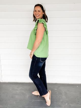 Abby French Terry Ruffle Sleeve Top | Sisterhood Style Boutique