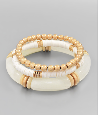 White and Gold Bracelet Set | Sisterhood Style Boutique