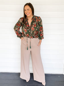 Tiffany Wide Leg Taupe Pants | Sisterhood Style Boutique