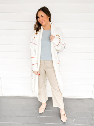 Sutton Cream Colorful Stripe Cardigan | Sisterhood Style Boutique