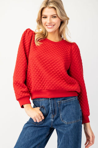 Taylor Textured Puff Sleeve Top