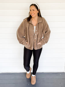 Marley Mocha Cozy Fleece Jacket | Sisterhood Style Boutique