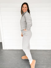 Load image into Gallery viewer, Caitie Cozy Grey Joggers Side View