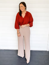 Load image into Gallery viewer, Riley Rust Bubble Sleeve Top | Sisterhood Style Boutique