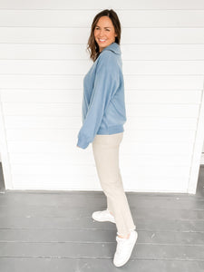 Brittany Blue Half Zip Pullover | Sisterhood Style Boutique