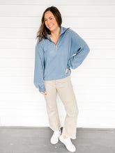 Load image into Gallery viewer, Brittany Blue Half Zip Pullover | Sisterhood Style Boutique