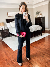 Load image into Gallery viewer, Nancy Soft Black Sweater with Bead Detail Mirror Selfie | Sisterhood Style Boutique