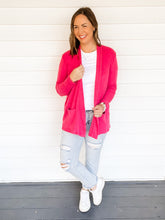 Load image into Gallery viewer, Cara Soft Rib Knit Fuchsia Teal Cardigan | Sisterhood Style Boutique