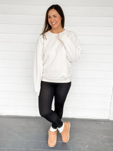 Load image into Gallery viewer, Cassie Cozy Oversized Ivory Sweatshirt with leggings full view