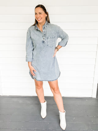 Briar Denim Dress Front | SIsterhood Style Boutique