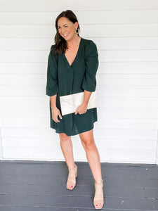 Vera Emerald Green Bubble Sleeve Dress | Sisterhood Style Boutique