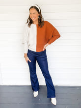 Load image into Gallery viewer, Samantha Split Color Block Sweater | Sisterhood Style Boutique