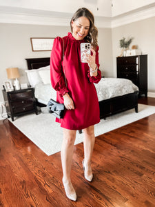 Collins Crimson Red Dress Mirror Selfie | Sisterhood Style Boutique