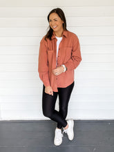 Load image into Gallery viewer, Tara Terracotta Button Down Shacket | Sisterhood Style Boutique