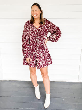 Flora Floral Print Dress Front | Sisterhood Style Boutique