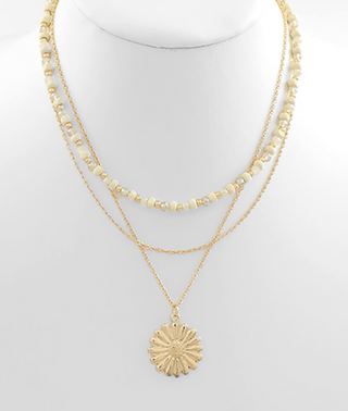 Flower Pendant Delicate Layered Necklace | Sisterhood Style Boutique