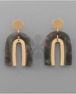 Acrylic Arch & Disc Earrings