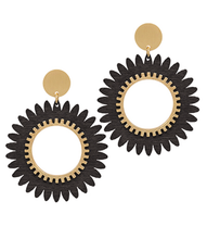 Load image into Gallery viewer, Satin Circle Flower Fun Earrings