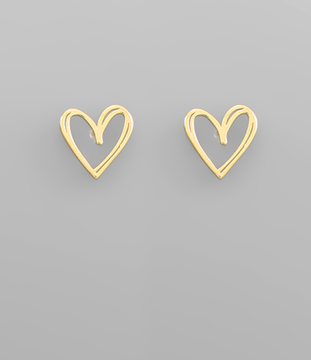 Happy Hearts Gold Stud Earrings V Day Gift | Sisterhood Style Boutique