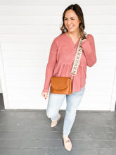 Load image into Gallery viewer, Mauve Waffle Knit Long Sleeve Top | Sisterhood Style Boutique