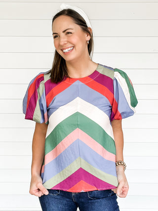 Rowan Colorful Stripe Top Close Up | Sisterhood Style Boutique