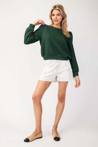 Taylor Textured Puff Sleeve Top