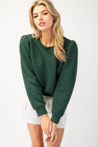 Taylor Textured Puff Sleeve Top