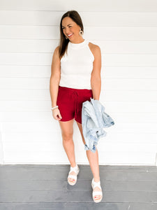 Missy Easy Breezy Navy Red Gauze Shorts | Sisterhood Style Boutique