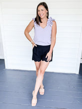 Load image into Gallery viewer, Brielle Black Scallop Hem Shorts | Sisterhood Style Boutique