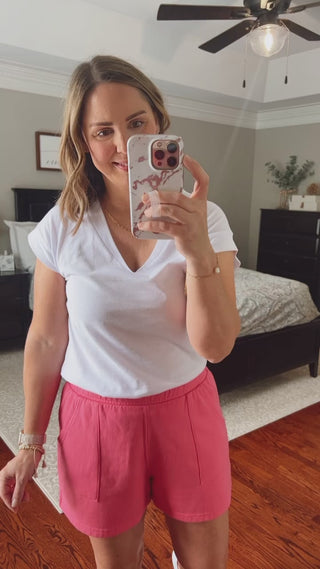 Summer Pink French Terry Shorts Fit Video | Sisterhood Style Boutique