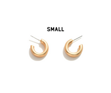 Load image into Gallery viewer, Matte Gold Hoop Earrings | Sisterhood Style Boutique