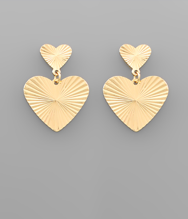 Double Gold Heart Drop Earrings | Sisterhood Style Boutique