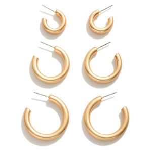 Matte Gold Hoop Earrings | Sisterhood Style Boutique
