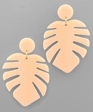 Acrylic Monstera Leaf Earrings