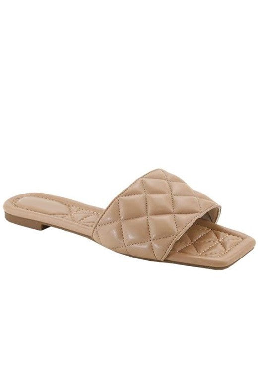 Lennon Quilted Slip On Sandals | Sisterhood Style Boutique
