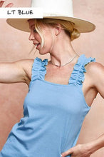 Load image into Gallery viewer, Riley Ribbed Ruffle Tank Top