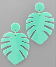 Load image into Gallery viewer, Acrylic Monstera Leaf Earrings