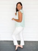 Load image into Gallery viewer, Tia Turquoise Floral Embroidery Top | Sisterhood Style Boutique