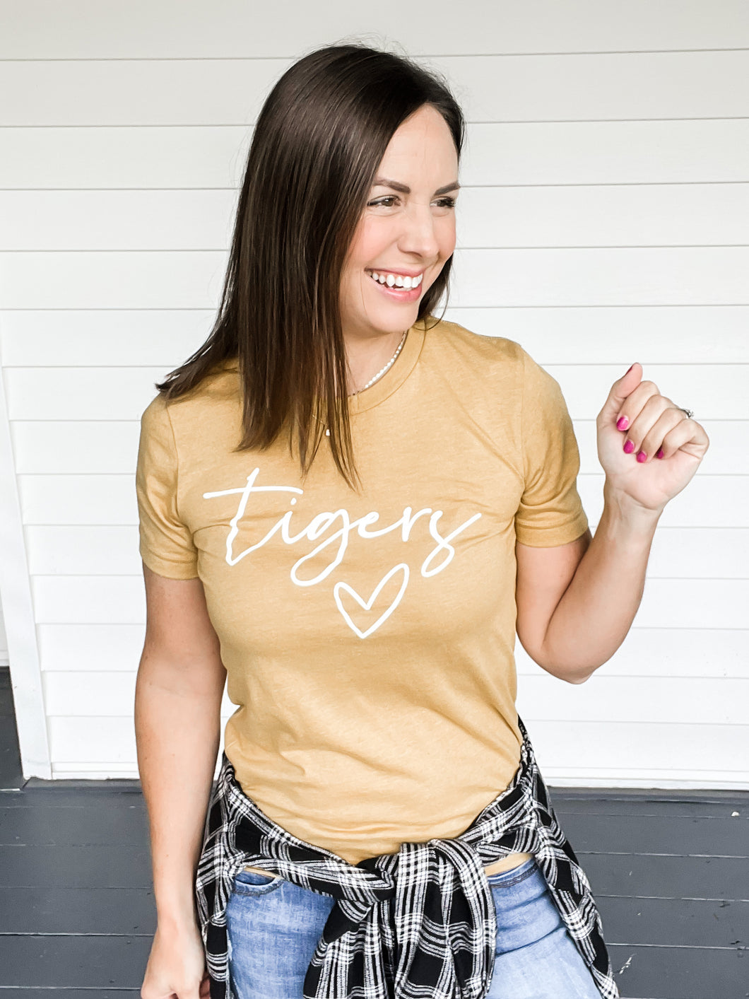 Marigold Tigers Heart Graphic Tee | Sisterhood Style Boutique
