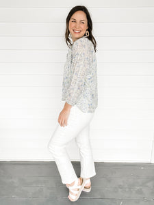 Lucia Blue Floral Spring Top | Sisterhood Style Boutique