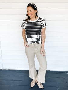 Bridget Navy Striped Knit Top | Sisterhood Style Boutique
