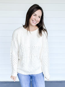 Ellison Cozy Chunky Cream Sweater | Sisterhood Style Boutique