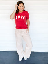 Load image into Gallery viewer, Heather Red Love Graphic Tee | Sisterhood Style Boutique
