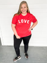Load image into Gallery viewer, Heather Red Love Graphic Tee | Sisterhood Style Boutique