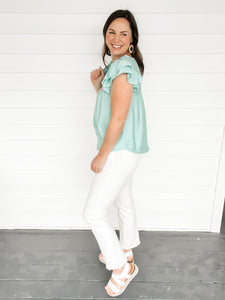 Azura Turquoise Embroidered Top | Sisterhood Style Boutique