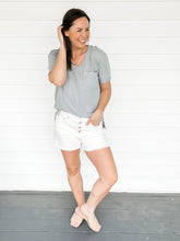 Load image into Gallery viewer, Bella Button Fly White Shorts | Sisterhood Style Boutique