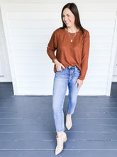 Load image into Gallery viewer, Maci Waffle Knit Top in Cinnamon | Sisterhood Style Boutique