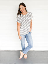 Load image into Gallery viewer, Lane Black and White Striped Tee | Sisterhood Style Boutique