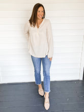 Load image into Gallery viewer, Winnie Waffle Knit Henley Top | Sisterhood Style Boutique