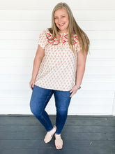Load image into Gallery viewer, Gabriela Geometric Print Embroidered Top | Sisterhood Style Boutique